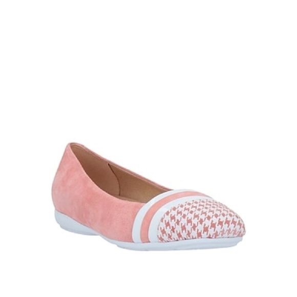 Geox Annytah pink houndstooth pink/white ballet flats goat skin size 9 NWT - Picture 2 of 9